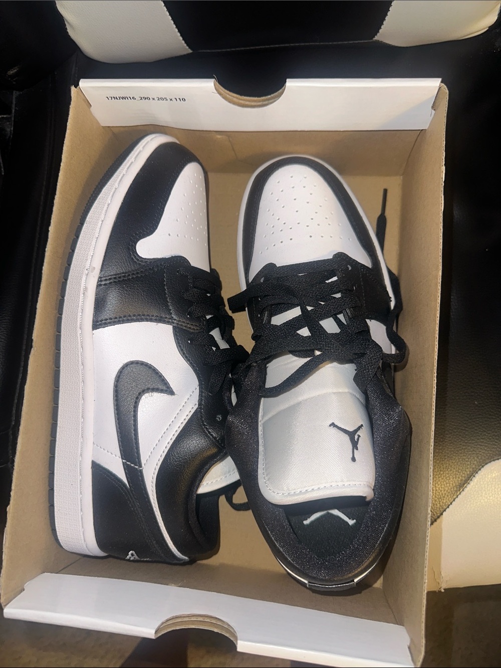 Nike Jordan 1 Low - Black/White womens size 9.5 sneakers